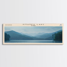 Load image into Gallery viewer, Amanka Lake Panoramic Framed Canvas Print, Lake House Art, Rustic Decor, Travel Poster, Scenic Artwork, Home Decoration