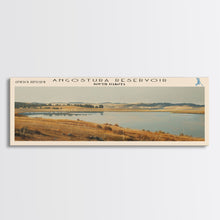 Load image into Gallery viewer, Angostura Reservoir South Dakota Panoramic Framed Canvas Print, Lake House Decor, Minimalist Art, Travel Poster, Scenic Painting