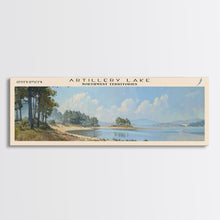 Load image into Gallery viewer, Artillery Lake Panoramic Framed Canvas Print, Lake House Art, Modern Decor, Travel Poster, Scenic View, Home Decoration