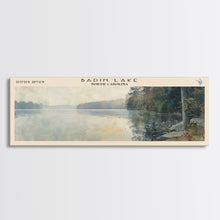 Carregar imagem no visualizador da galeria, Badin Lake North Carolina Panoramic Framed Canvas Print, Lake House Art, Modern Decor, Travel Poster, Scenic View, Home Decoration