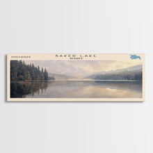 Carregar imagem no visualizador da galeria, Baker Lake Panoramic Framed Canvas Print, Lake House Decor, Minimalist Art, Travel Poster, Scenic View, Nature Wall Art