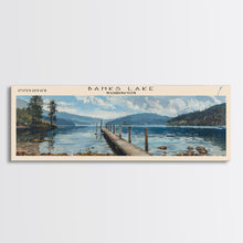 Load image into Gallery viewer, Banks Lake Washington Panoramic Framed Canvas Print, Lake House Decor, Rustic Art, Travel Poster, Scenic View, Home Decoration