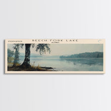 Load image into Gallery viewer, Beech Fork Lake West Virginia Framed Canvas Print, Panoramic Lake House Art, Scenic Painting, Travel Poster, Rustic Decor, Nature Scene