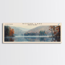 Load image into Gallery viewer, Boone Lake Rhode Island Framed Canvas Print, Panoramic Lake House Decor, Scenic View, Travel Poster, Rustic Art, Lake Painting