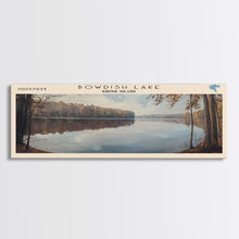 Load image into Gallery viewer, Bowdish Lake Rhode Island Framed Canvas Print, Lake House Art, Panoramic Travel Poster, Wall Art, Modern Lake Painting, Home Decor