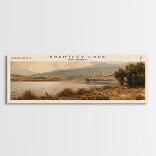 Load image into Gallery viewer, Brantley Lake New Mexico Framed Canvas Print, Lake House Art, Panoramic Wall Art, Travel Poster, Modern Lake Painting, Nature Art
