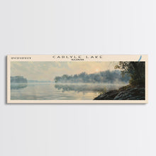 Carregar imagem no visualizador da galeria, Carlyle Lake Illinois Framed Canvas Print, Lake House Decor, Panoramic Wall Art, Travel Poster, Rustic Lake Painting, Nature Art
