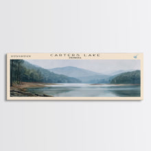 Cargar imagen en el visor de la galería, Carters Lake Georgia Framed Canvas Print, Panoramic Lake House Decor, Wall Art, Travel Poster, Rustic Lake Painting, Nature Art