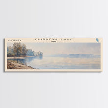 Cargar imagen en el visor de la galería, Chippewa Lake Ohio Framed Canvas Print, Lake House Decor, Panoramic Wide Art, Travel Poster, Modern Lake Painting, Nature Art