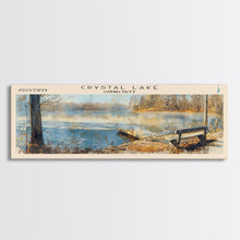 Load image into Gallery viewer, Cross Lake Louisiana Framed Canvas Print, Panoramic Lake House Decor, Wall Art, Travel Poster, Rustic Lake Painting, Nature Art
