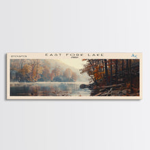 Load image into Gallery viewer, East Fork Lake Ohio Framed Canvas Print, Lake House Decor, Panoramic Wall Art, Travel Poster, Modern Lake Painting, Nature Art