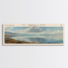 Load image into Gallery viewer, El Vado Lake New Mexico Framed Canvas Print, Lake House Art, Panoramic Travel Poster, Wall Art, Modern Lake Painting, Home Decor
