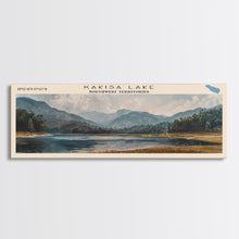 Carregar imagem no visualizador da galeria, Kakisa Lake Framed Canvas Print, Lake House Art, Panoramic Wall Art, Travel Poster, Scenic Lake Painting, Home Decor