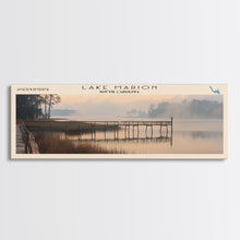Load image into Gallery viewer, Lake Marion South Carolina Framed Canvas Print, Lake House Decor, Panoramic Wall Art, Travel Poster, Serene Lake Painting, Boho Art