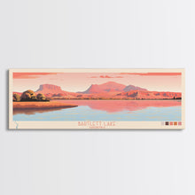 Load image into Gallery viewer, Bartlett Lake Arizona Framed Canvas Print, Panoramic Wall Art, Midcentury Modern, Pop Art, Travel Poster, Scenic Bedroom Art