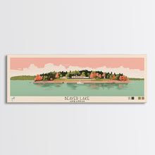 Load image into Gallery viewer, Beaver Lake Arkansas Framed Canvas Print, Panoramic Wall Art, Midcentury Modern, Pop Art, Travel Poster, Scenic Lake House Art, Bedroom Decor