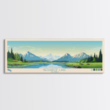 Load image into Gallery viewer, Becharof Lake Alaska Framed Canvas Print, Panoramic Travel Poster, Midcentury Modern Wall Art, Pop Art, Nature Bedroom Art, Living Room Decor
