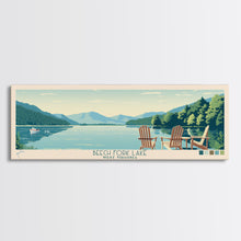 Load image into Gallery viewer, Beech Fork Lake West Virginia Framed Canvas Print, Panoramic Wall Art, Midcentury Modern, Pop Art, Travel Poster, Scenic Lake House Decor, Bedroom Art