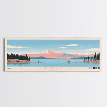 Load image into Gallery viewer, Big Bear Lake California Framed Canvas Print, Panoramic Wall Art, Midcentury Modern, Pop Art, Travel Poster, Scenic Bedroom Art, Living Room Decor