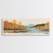 Load image into Gallery viewer, Blairs Valley Lake Maryland Framed Canvas Print, Panoramic Travel Poster, Midcentury Modern Wall Art, Pop Art, Nature Bedroom Art, Scenic Lake House Decor