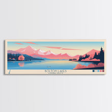 Load image into Gallery viewer, Bolton Lakes Connecticut Framed Canvas Print, Panoramic Wall Art, Midcentury Modern, Pop Art, Travel Poster, Scenic Living Room Art, Lake House Decor