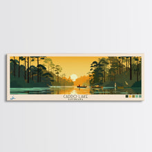 Carregar imagem no visualizador da galeria, Caddo Lake Louisiana Framed Canvas Print, Pop Art Panoramic Travel Poster, Midcentury Modern, Wall Art, Scenic Nature Painting, Bedroom Decor