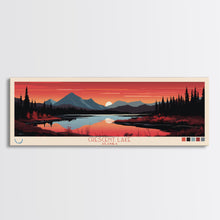 Load image into Gallery viewer, Crescent Lake Alaska Framed Canvas Print, Pop Art Panoramic Travel Poster, Midcentury Modern, Wall Art, Scenic Nature Painting, Bedroom Decor, Living Room Art