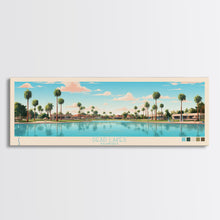 Load image into Gallery viewer, Dead Lakes Florida Framed Canvas Print, Midcentury Modern Panoramic Wall Art, Bedroom Decor, Pop Art, Travel Poster Art, Scenic Nature Painting