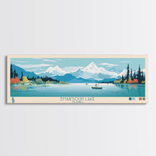 Load image into Gallery viewer, Emaiksoun Lake Alaska Framed Canvas Print, Panoramic Wall Art, Midcentury Modern, Pop Art, Bedroom Decor, Travel Poster, Nature Art