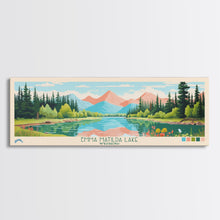 Load image into Gallery viewer, Emma Matilda Lake Wyoming Framed Canvas Print, Panoramic Wall Art, Midcentury Modern, Pop Art, Bedroom Decor, Travel Poster, Nature Painting
