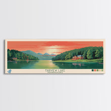 Carregar imagem no visualizador da galeria, Fairview Lake Pennsylvania Framed Canvas Print, Panoramic Art, Midcentury Modern, Pop Art, Living Room Decor, Travel Poster, Wall Art, Nature Art