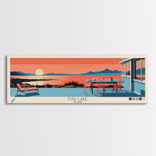Cargar imagen en el visor de la galería, Fish Lake Utah Framed Canvas Print, Panoramic Art, Midcentury Modern, Pop Art, Living Room Wall Art, Travel Poster, Nature Painting, Home Decor