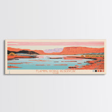 Carregar imagem no visualizador da galeria, Flaming Gorge Reservoir Utah Framed Canvas Print, Panoramic Art, Midcentury Modern, Pop Art, Living Room Decor, Travel Poster, Nature Art, Wall Art