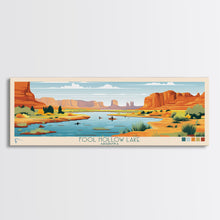 Carregar imagem no visualizador da galeria, Fool Hollow Lake Arizona Framed Canvas Print, Panoramic Art, Midcentury Modern, Pop Art, Living Room Decor, Travel Poster, Lake Painting, Wall Art