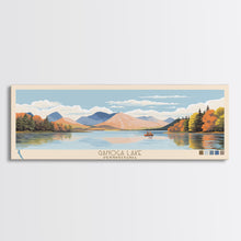 Cargar imagen en el visor de la galería, Ganoga Lake Pennsylvania Framed Canvas Print, Panoramic Art, Midcentury Modern, Pop Art, Living Room Wall Art, Travel Poster, Nature Painting, Home Decor