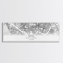 Load image into Gallery viewer, Panoramic Seoul City Map, South Korea Art, Map Print, Minimalist Wall Art, Canvas Art, Housewarming Gift, Street Map Art, Closing Gift