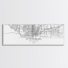 Cargar imagen en el visor de la galería, Panoramic St Petersburg City Map, Florida Art, Map Print, Minimalist Wall Art, Canvas Art, Housewarming Gift, Street Map Art, Closing Gift