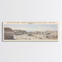 Carregar imagem no visualizador da galeria, Akrotiri Archaeological Site Framed Canvas Print Travel Poster | Wall Art | Home Decor | Gift For Travel Lover | Wall Hanging | Original Art