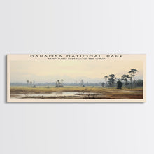 Cargar imagen en el visor de la galería, Garamba National Park Framed Canvas Print Travel Poster | Wall Art | Home Decor | Gift For Travel Lover | Wall Hanging | Original Art