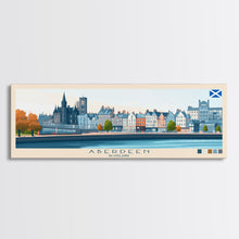 Carregar imagem no visualizador da galeria, Aberdeen, Scotland Panoramic Travel Poster Canvas Print, Aberdeen, Scotland Painting, Scotland Art, Aberdeen Panoramic Travel Art, Travel Painting