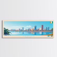 Carregar imagem no visualizador da galeria, Abidjan, Ivory Coast Panoramic Travel Poster Canvas Print, Abidjan, Ivory Coast Painting, Ivory Coast Art, Abidjan Travel Art, Guest Room Painting