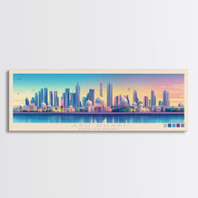 Carregar imagem no visualizador da galeria, Abu Dhabi, United Arab Emirates Panoramic Travel Poster Canvas Print, Abu Dhabi, United Arab Emirates Painting, United Arab Emirates Art, Abu Dhabi Travel Art, Living Room Painting