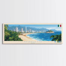 Carregar imagem no visualizador da galeria, Acapulco, Mexico Travel Poster Panoramic Canvas Print, Acapulco, Mexico Painting, Mexico Art, Acapulco Travel Art, Guest Room Painting