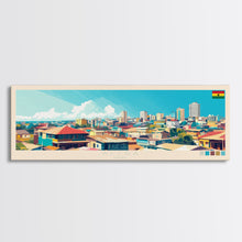 Carregar imagem no visualizador da galeria, Accra, Ghana Travel Poster Panoramic Canvas Print, Accra, Ghana Painting, Ghana Art, Accra Travel Art, Guest Room Painting