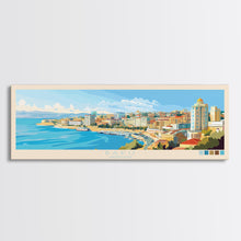 Carregar imagem no visualizador da galeria, Baku, Azerbaijan Panoramic Travel Poster Canvas Print, Baku, Azerbaijan Painting, Azerbaijan Art, Baku Travel Art, Guest Room Painting