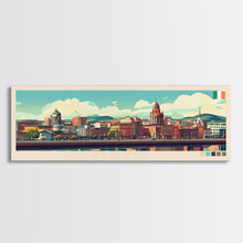 Load image into Gallery viewer, Belfast, Ireland Travel Poster Panoramic Canvas Print, Belfast, Ireland Painting, Ireland Art, Belfast Travel Art, Guest Room Painting
