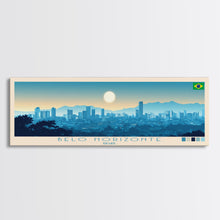 Load image into Gallery viewer, Belo Horizonte, Brazil Panoramic Travel Poster Canvas Print, Belo Horizonte, Brazil Painting, Brazil Art, Belo Horizonte Travel Art, Guest Room Painting