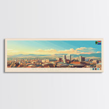Load image into Gallery viewer, Bloemfontein, South Africa Panoramic Travel Poster Canvas Print, Bloemfontein, South Africa Painting, South Africa Art, Bloemfontein Panoramic Travel Art, Travel Painting