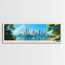 Load image into Gallery viewer, Brisbane, Australia Travel Poster Panoramic Canvas Print, Brisbane, Australia Painting, Australia Art, Brisbane Travel Art, Guest Room Painting