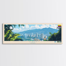 Carregar imagem no visualizador da galeria, Cali, Colombia Travel Poster Panoramic Canvas Print, Cali, Colombia Painting, Colombia Art, Cali Travel Art, Guest Room Painting